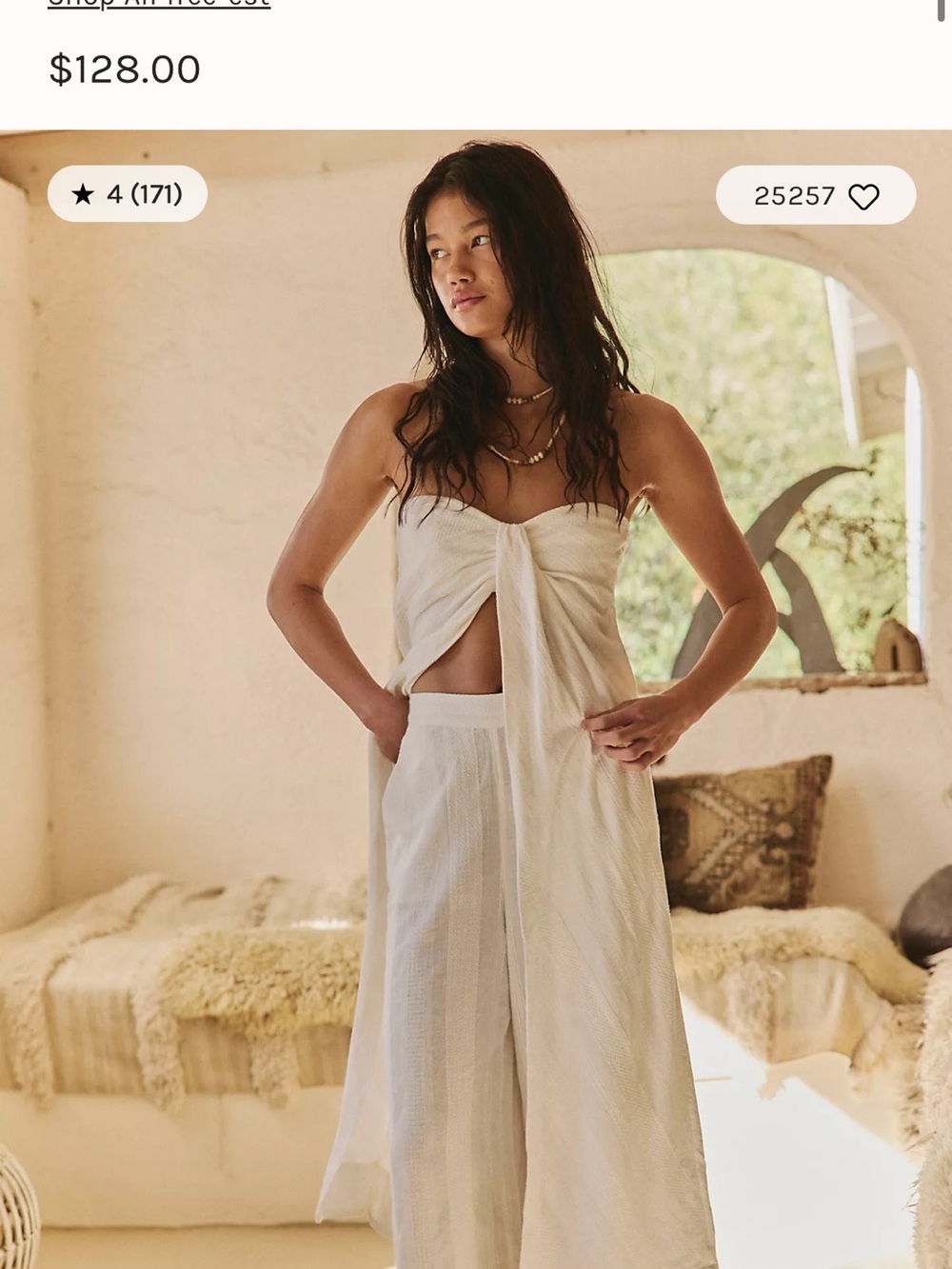 Free People Banita Set - Summer khaki- Top  and bottom - XS